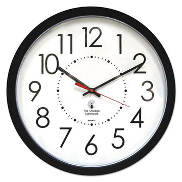 Chicago Lighthouse Electric Contemporary Clock, 14.5" Overall Diameter, Black Case, Ac Powered freeshipping - TVN Wholesale
